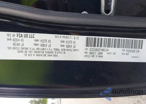 2015 Dodge Charger Se from USA, damaged, VIN 2C3CDXBG2FH862164